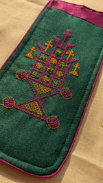 Load image into Gallery viewer, vrindavan ter chasma case showing soft fabric weave and stitched edges
