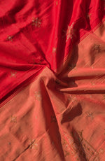 Load image into Gallery viewer, red kasuti ter handwoven cotton saree front angle
