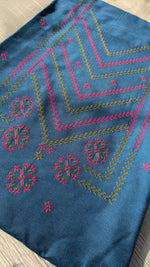 Load image into Gallery viewer, vani checks kurta material in blue shade flat-lay display
