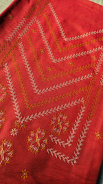 Load image into Gallery viewer, vani checks kurta material in red shade flat-lay display
