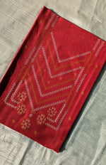 Load image into Gallery viewer, red vani checks kurta material folded fabric front view
