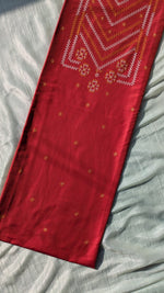 Load image into Gallery viewer, red vani checks kurta material fabric texture close-up
