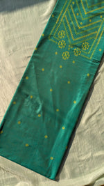 Load image into Gallery viewer, green vani checks kurta material fabric texture close-up
