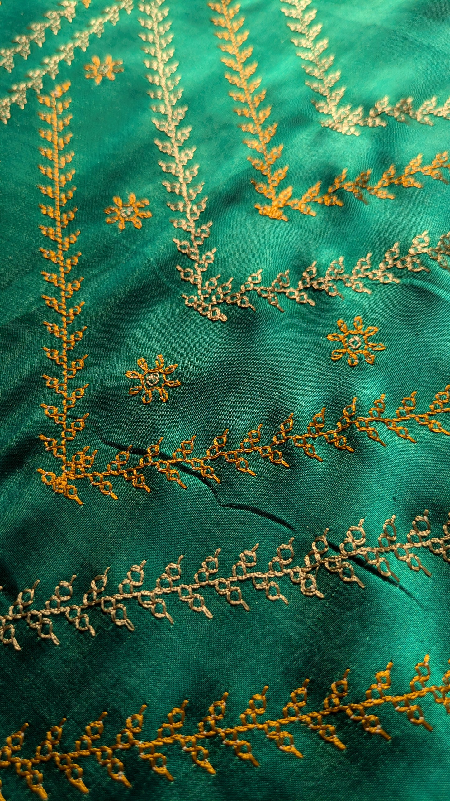 Green Vani Silk Kurta Material
