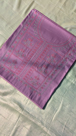 Load image into Gallery viewer, lavender tulsi checks kurta material fabric texture close-up
