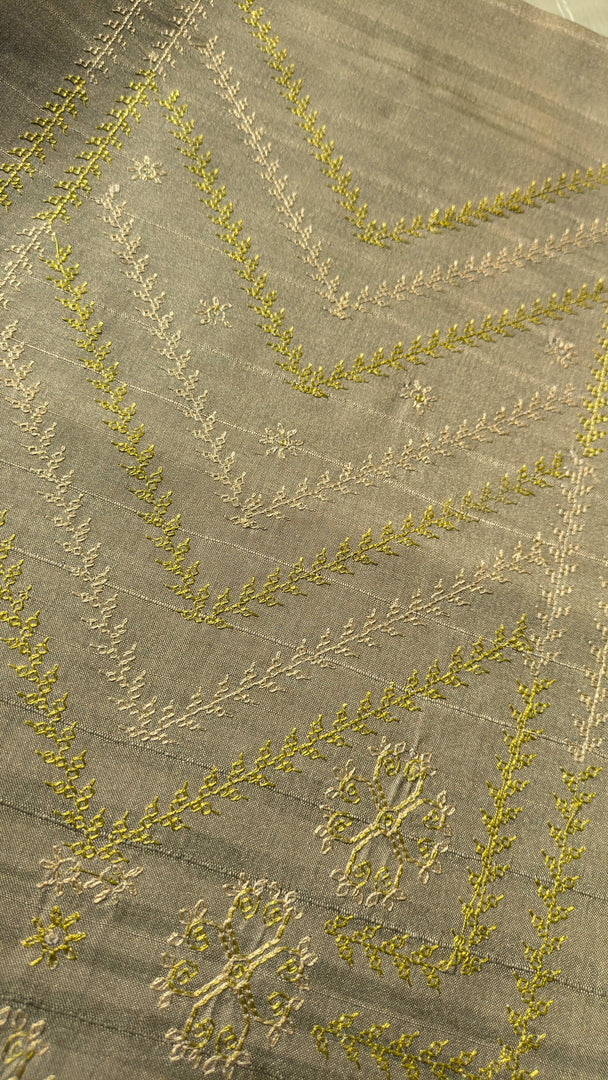 vani checks kurta material in grey shade flat-lay display