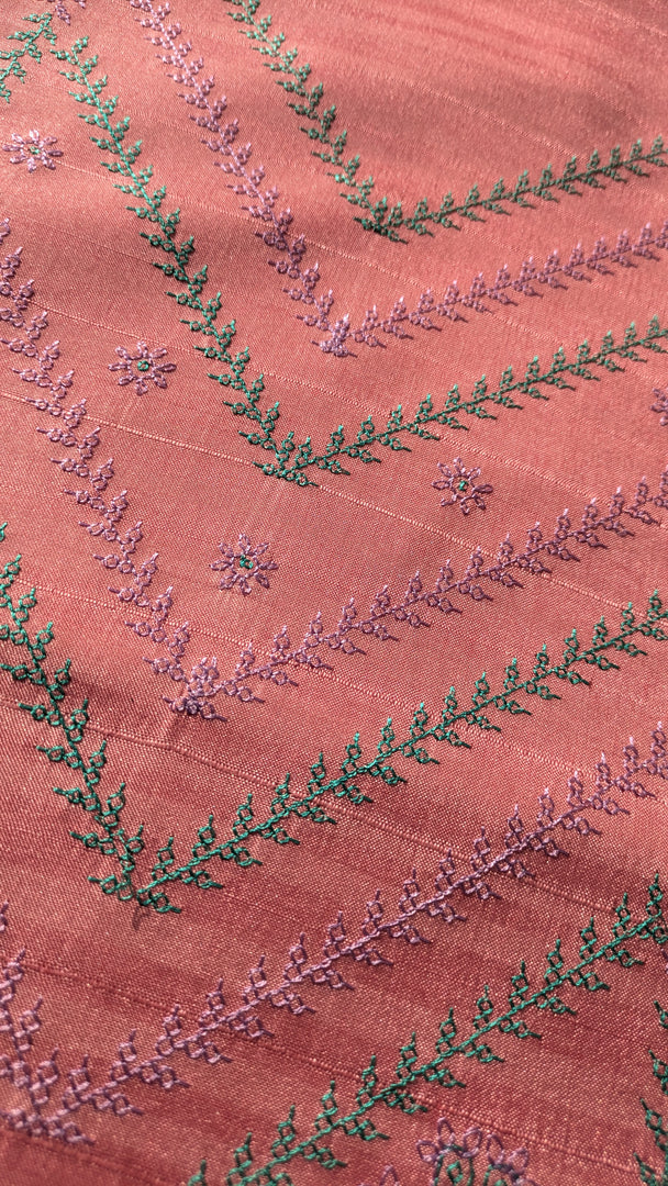 vani checks kurta material in pink shade flat-lay display