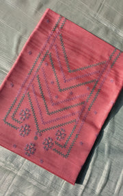 pink vani checks kurta material folded fabric front view