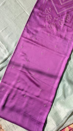 Load image into Gallery viewer, purple vani silk kurta material with fabric texture close-up
