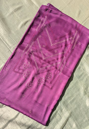purple vani silk kurta material fabric front fold view