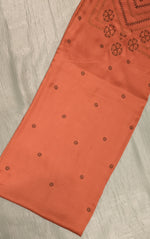 Load image into Gallery viewer, orange vani silk kurta material fabric close texture view
