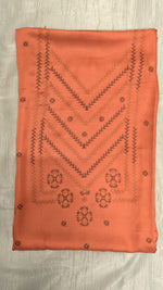 Load image into Gallery viewer, vani silk kurta material in orange shade flat-lay fabric
