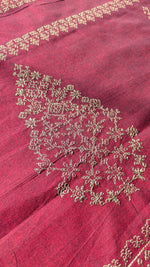 Load image into Gallery viewer, maroon kasuti handwoven cotton saree with embroidered motifs
