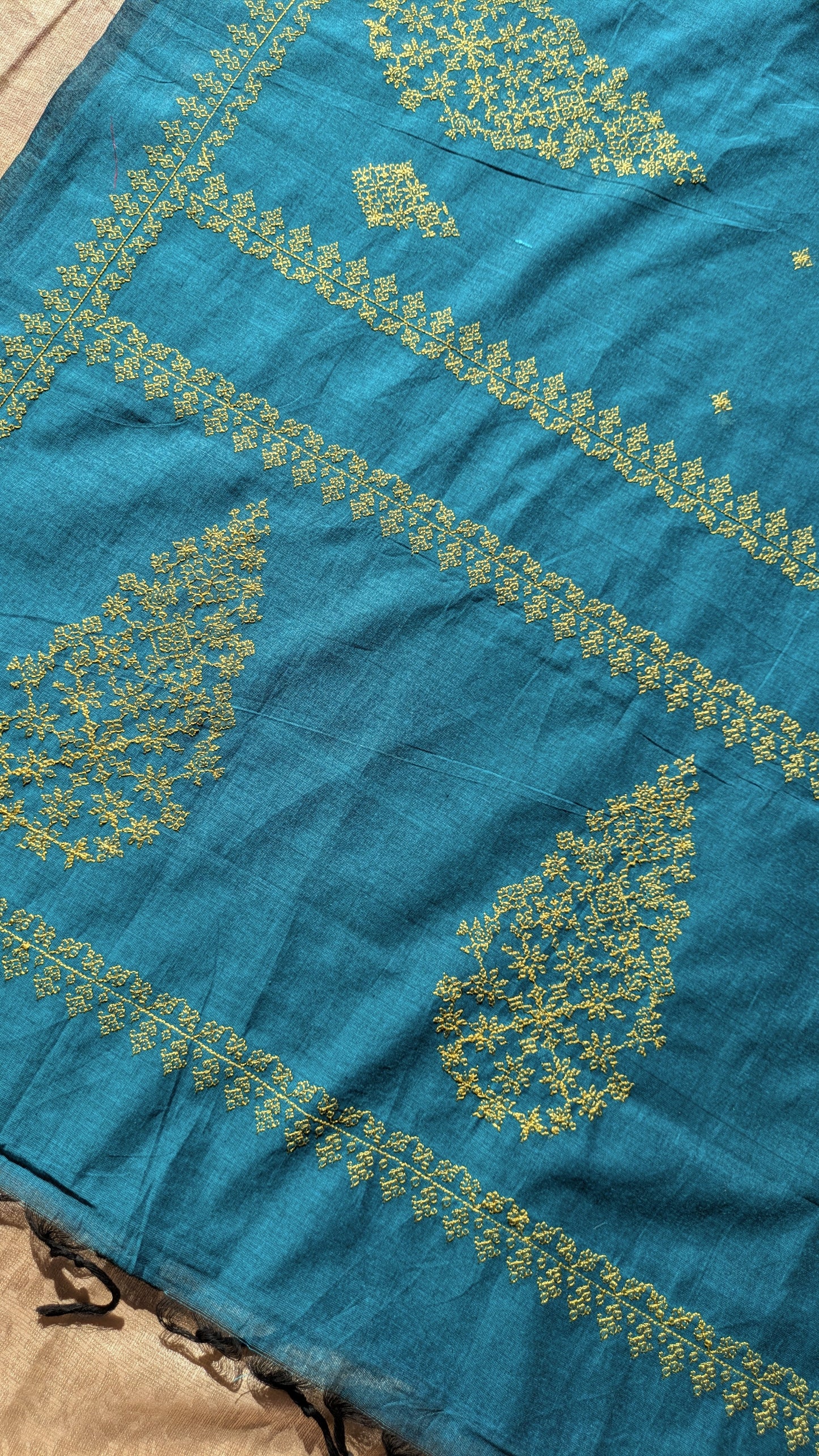 Peacock Petal Kasuti Handwoven Cotton Saree