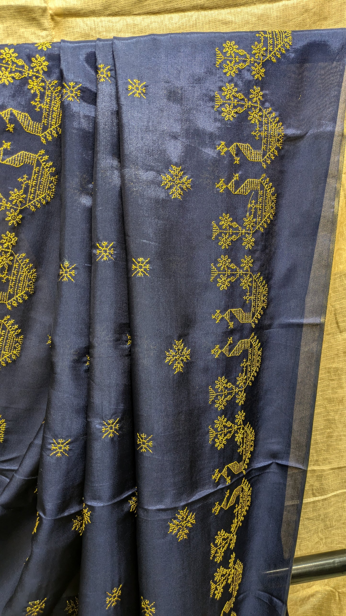 Navy Golden Goose Saree