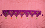 Load image into Gallery viewer, Magenta pink kasuti toran close-up highlighting stitchwork
