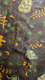 Load image into Gallery viewer, embroidered forest kala leheriya kasuti saree combo pallu detail
