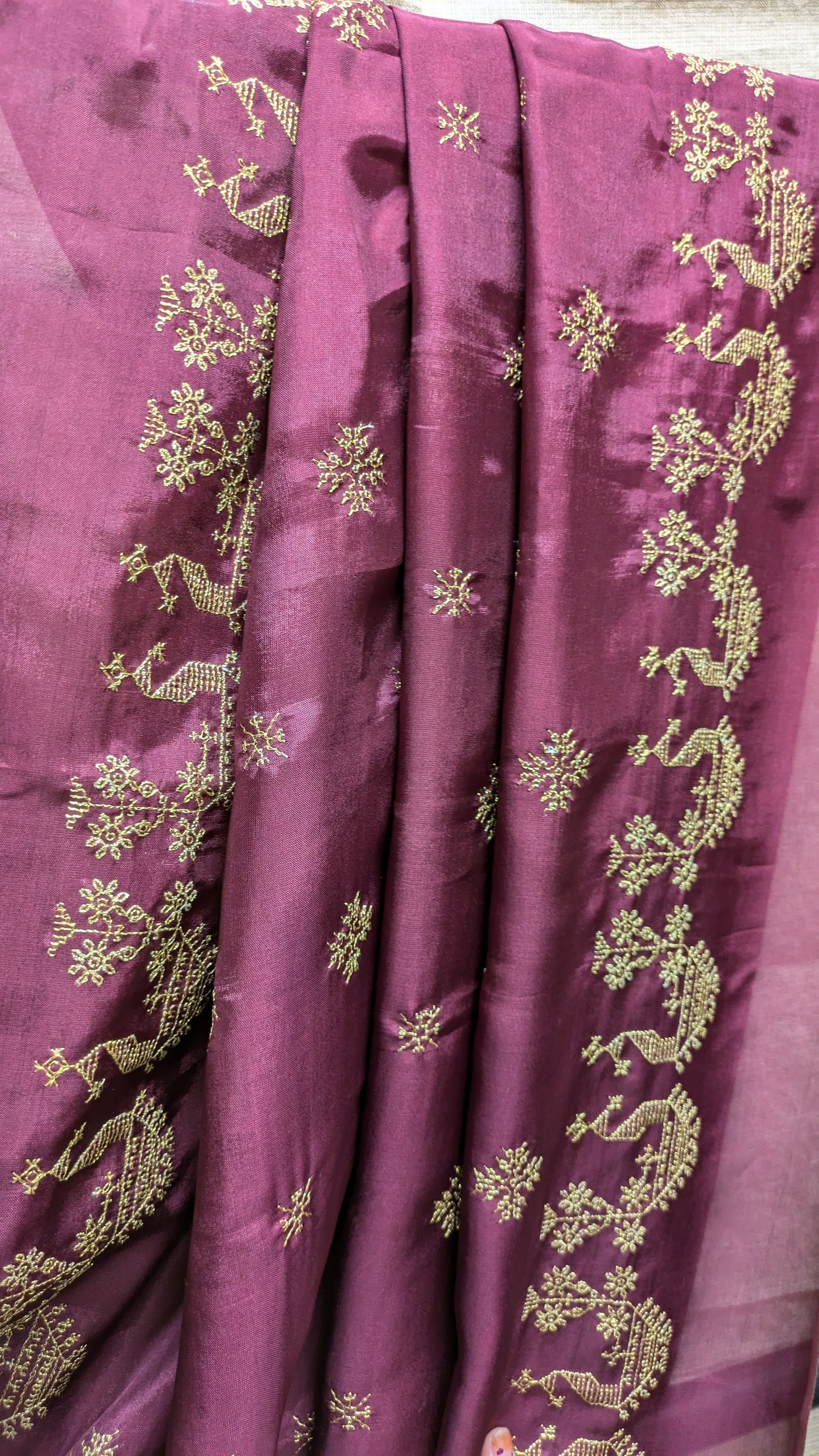Ruby Golden Goose Saree