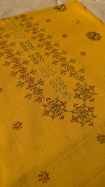 Load image into Gallery viewer, chitrakoot kurta material in mustard shade flat-lay fabric
