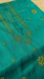 Load image into Gallery viewer, chitrakoot kurta material in green shade flat-lay view
