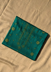 green chitrakoot kurta material folded fabric front angle