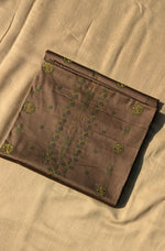 Load image into Gallery viewer, brown chitrakoot kurta material fabric folded front angle
