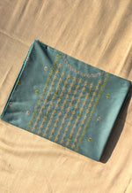 Load image into Gallery viewer, blue jinki kurta material folded fabric front angle
