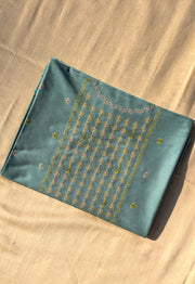 blue jinki kurta material folded fabric front angle