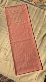 Load image into Gallery viewer, peach jinki kurta material with texture close-up view
