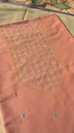Load image into Gallery viewer, jinki kurta material in peach shade flat-lay fabric

