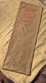 Load image into Gallery viewer, jinki kurta material in beige shade fabric close view
