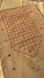 Load image into Gallery viewer, beige shade jinki kurta material flat-lay display
