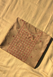 beige jinki kurta material fabric front folded view