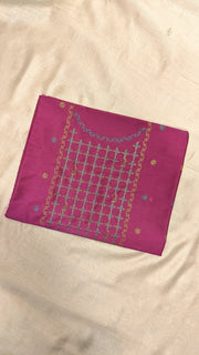 magenta jinki kurta material fabric folded front angle