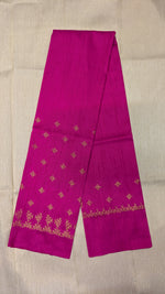 Load image into Gallery viewer, embroidered rani pink blouse with kasuti peacock motif in gold zari
