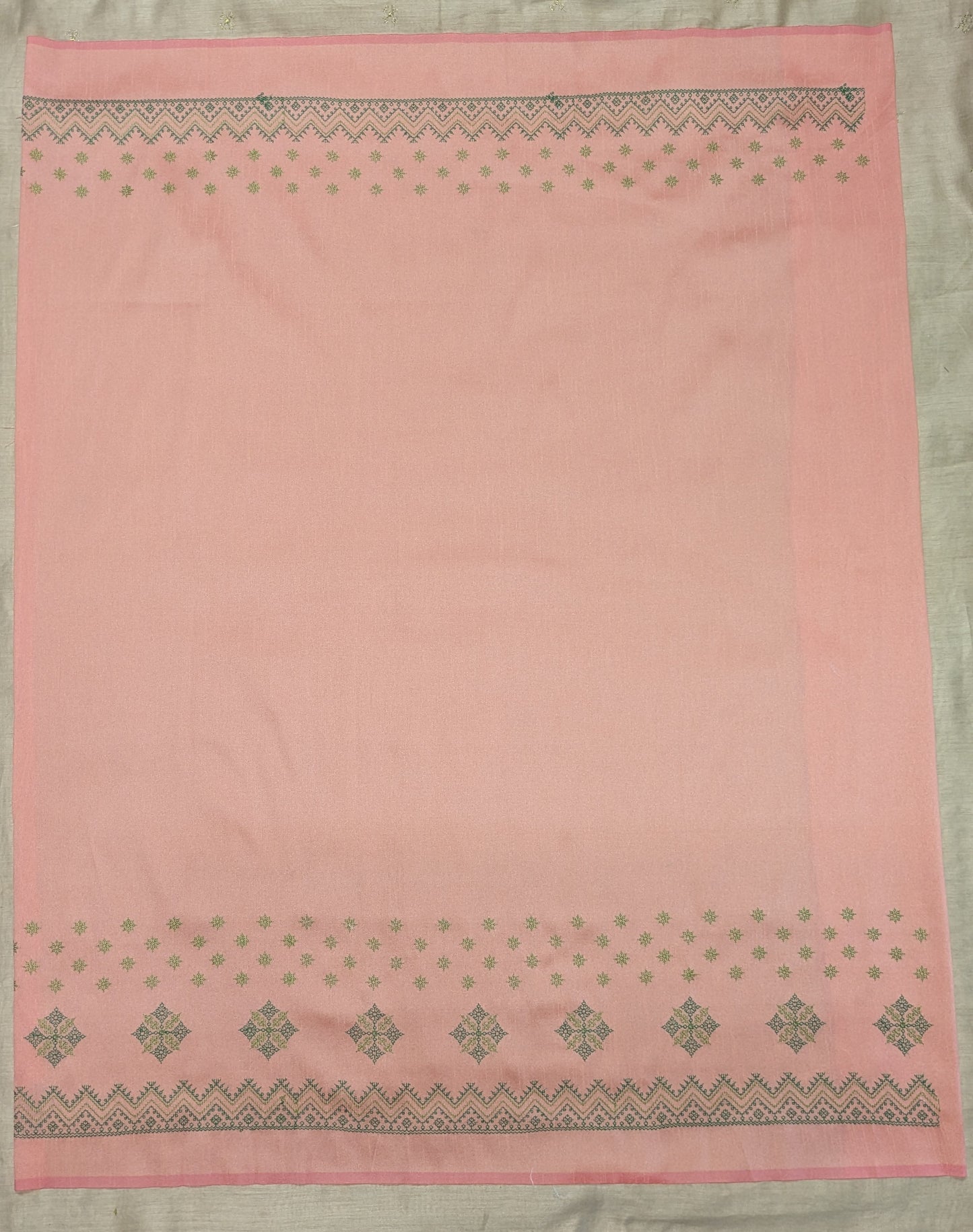 Peach with Green Saraswati Kasuti Blouse