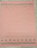 Load image into Gallery viewer, Back hook detail of peach with green kasuti embroidered blouse
