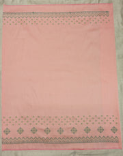 Back hook detail of peach with green kasuti embroidered blouse