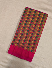 Rani pink banjara work blouse with embroidered motifs front view