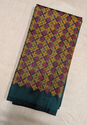 deep green banjara embroidered blouse front angle