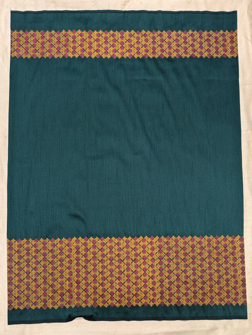 banjara embroidered blouse in deep green neckline detail