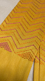 Load image into Gallery viewer, Yellow kanta stripes blouse with stitched stripe design front view
