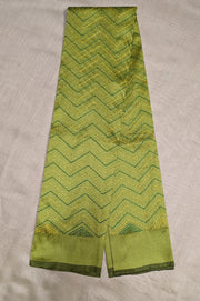 Mehendi green kanta stripes blouse sleeve embroidery close-up