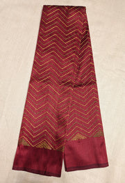 Maroon kanta stripes blouse side angle showing striped embroidery