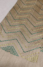 Load image into Gallery viewer, Beige kanta stripes blouse with vertical stitch design front view
