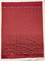 Load image into Gallery viewer, Kumkum red kanta stripes blouse back neckline with stitch work detail
