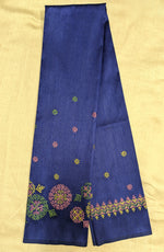Load image into Gallery viewer, royal blue kasuti manjiri blouse front with sleeve embroidery
