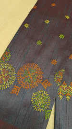 Load image into Gallery viewer, purple grey manjiri kasuti embroidered blouse front angle
