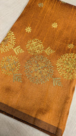 Load image into Gallery viewer, mustard manjiri kasuti blouse with detailed embroidery
