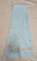 Load image into Gallery viewer, embroidered kasuti manjiri blouse in sky blue flat-lay
